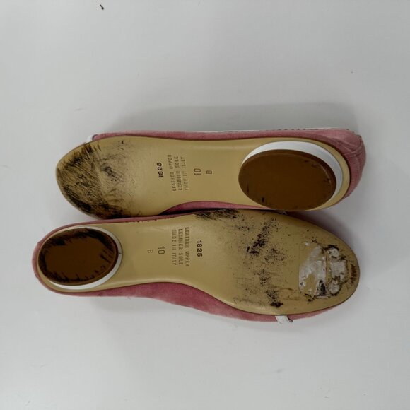 Bellofatto Pink Suede Ballet Flats Rhinestone Horse bit Details Size 10 - Picture 4 of 10